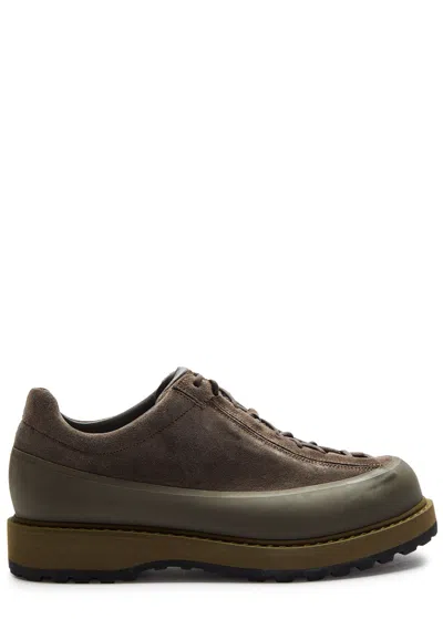 Stone Island Suede Sneakers In Green