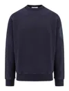 Stone Island Men Cotton Sweatshirt With Logo Embroidery On The Left Sleeve