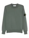 Stone Island Malfilé Cotton Fleece Sweatshirt In Green
