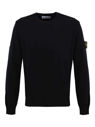 Stone Island Rws Stretch Wool Sweater In Black