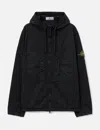 Stone Island Men Navy Blue Stretch Cotton Jacket In Black