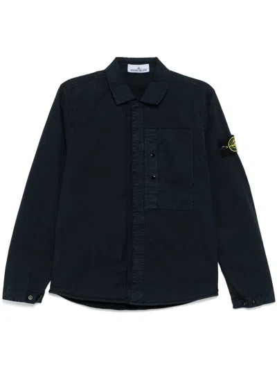 Stone Island Supima Cotton Shirt In Blue
