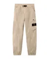Stone Island Tapered Fit Cotton Cargo Pants With Elasticated Waistband In Nude