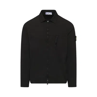 Pre-owned Stone Island Supima Cotton Twill Overshirt 'black' | Men's Size L
