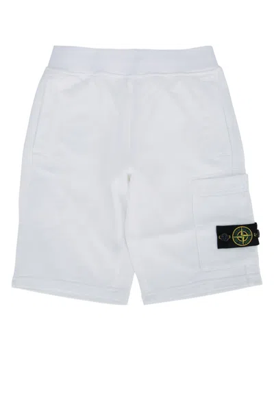 Stone Island Kids' Sweat Bottoms In White