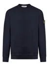 Stone Island Compass-patch Concealed-fastening Coat In Dark Blue