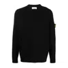 Stone Island Lightweight Wool Crew Neck Pullover In Black