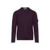 Stone Island Crew Neck Wool Sweater With Ribbed Texture In Red