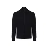 Stone Island Sweater Wool Blend Standing Collar In Black