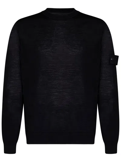 Stone Island Crewneck Knit Sweater Fitted Cuffs