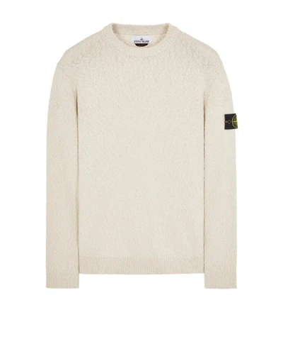 Stone Island Ivory Cotton Crewneck Sweater In White