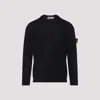 Stone Island Round-neck Jumper With Embossed Stitching In Black