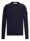 Stone Island Classic Crew Neck Sweater With Distinctive Patch Detail In Multi