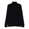 Stone Island Ribbed Turtleneck Sweater In Black