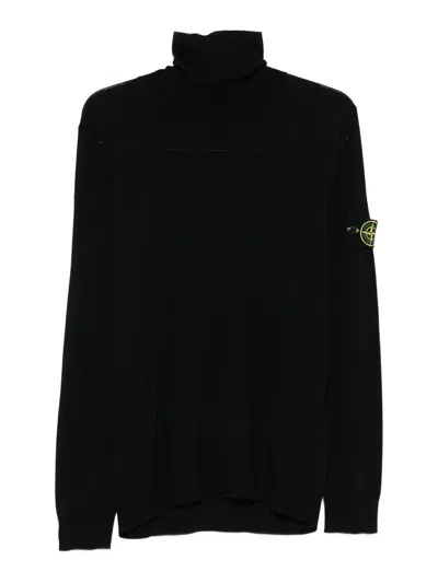 STONE ISLAND SUÉTER CUELLO REDONDO - NEGRO
