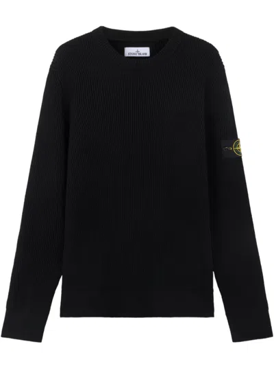 Stone Island Essential Long-sleeve Cotton Sweatshirt In Black
