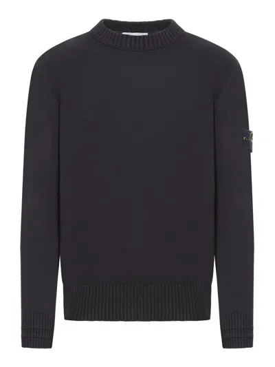 Stone Island Cotton Sweater In Black