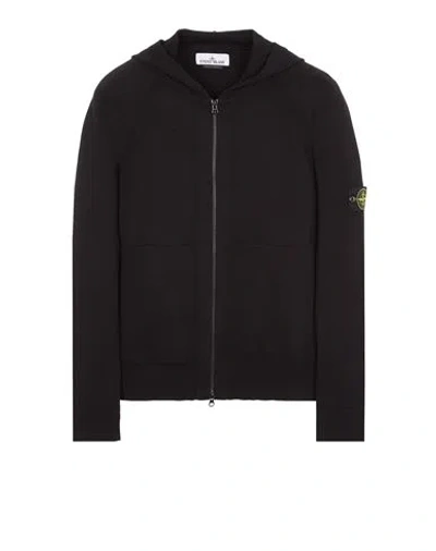 Stone Island Compass-badge Zip-up Sweatshirt In Black