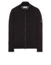 Stone Island Black Zip-up Cardigan In Wool Blend In Noir