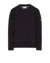 Stone Island Crew Neck Sweater With Brushed Texture. In Black