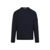 Stone Island Midnight Blue Wool Blend Sweater In Black