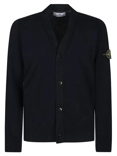 Stone Island Cardigan In Blue