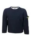 Stone Island Wool Sweater With Logo In Blue