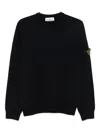 Stone Island Organic Cotton Crewneck Sweatshirt In Blue