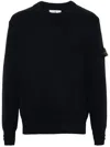 Stone Island Logo Badge Sweater In Black