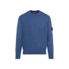 Stone Island Winter Cotton Crewneck Sweater Knitwear Blue In Blue