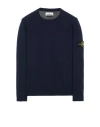 Stone Island Compass-patch Concealed-fastening Coat In Bleu