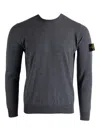 Stone Island 5100071 Crew-neck Sweater With Logo Patch In Gray