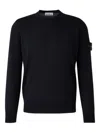 Stone Island Midnight Blue Wool Sweater In Black