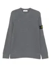 Stone Island Ribbed Sweater With Application In Gray