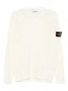 Stone Island Wool Blend Sweatshirt With Iconic Logo Patch And Timeless Design In Neutral