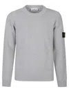 Stone Island Lightweight Wool Crew Neck Sweater With Raglan Sleeves Clothing In Gold