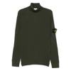 Stone Island Knit Crewneck Sweater In Full Rib Rws Wool Clothing In Green