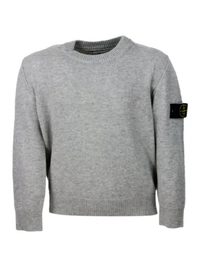 Stone Island Kids' Sweater In Melange Grey