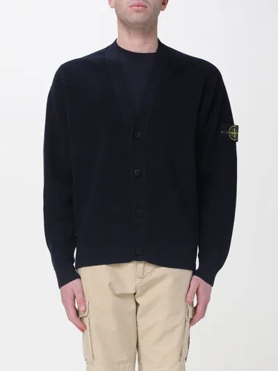 Stone Island Cotton Cardigan In Black