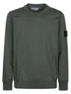 Stone Island Malfilé Cotton Fleece Sweatshirt In Musk