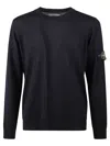 Stone Island Men's Cotton Crewneck Sweatshirt In Navy Blue