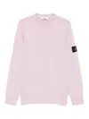 Stone Island Logo-patch Crew-neck Wool Sweater In Nude