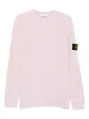 Stone Island Logo-patch Crew-neck Sweater In Pink