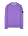 Stone Island Ribbed Crew Neck Sweatshirt In Purple