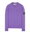 Stone Island Mens Lavender Logo-badge Crewneck Cotton-knit Jumper In Violet