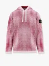 Stone Island Cotton Reversible Sweater With Iconic Logo Patch In Red