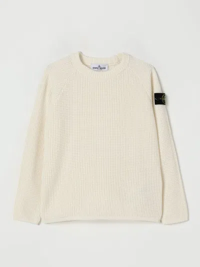 Stone Island Sweater  Junior Kids Color Beige In White