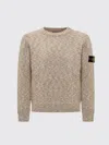 Stone Island Crew Neck Patch Sweater In Brown