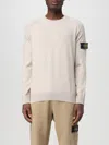 Stone Island Beige Long-sleeved Sweater With Distinctive Logo Patch In Beige
