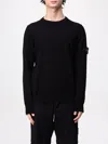 Stone Island Lightweight Wool Crew Neck Pullover In Black